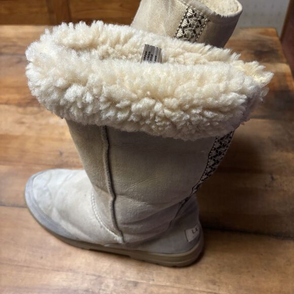 Vintage Ugg Tasman Braid Shearling Boots Women's 9 Ultra Tall New Zealand - Picture 6 of 16
